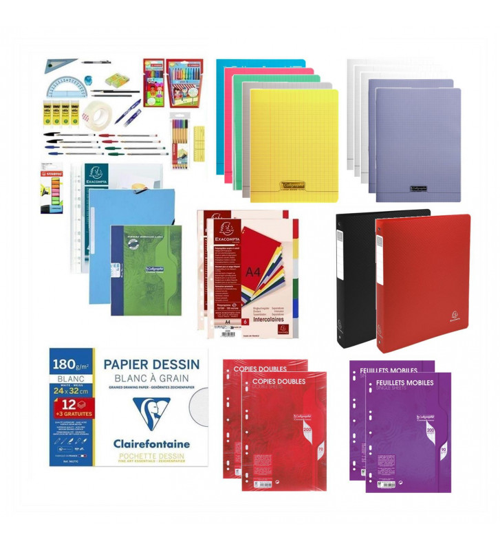 Kit de fournitures scolaires pour collégien·ne de 3ème