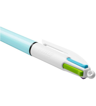 BIC BIC Stylo bille 4 couleurs (rose, violet, vertv turquoise), corps ...